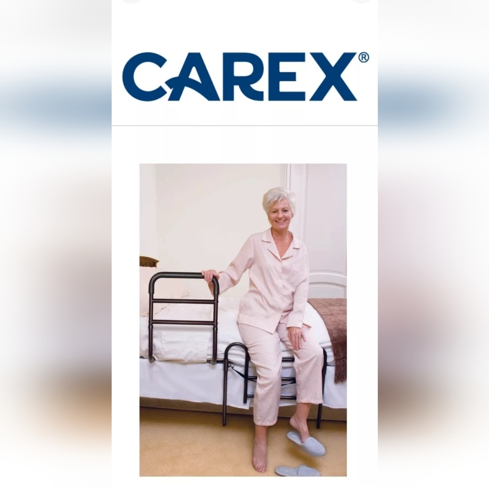 Carex Easy-Up Bed Rail w/Padded Support Bar